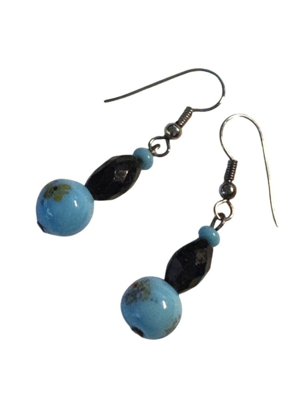 Vintage Lampwork Art Glass Frit Bead Necklace Earrings Czech Glass 24" Set - Picture 7 of 7